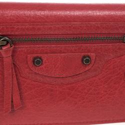 مملوكة مسبقًا Balenciaga Rouge Cardinal City Classic Money Wallet