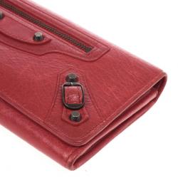مملوكة مسبقًا Balenciaga Rouge Cardinal City Classic Money Wallet