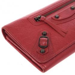 مملوكة مسبقًا Balenciaga Rouge Cardinal City Classic Money Wallet