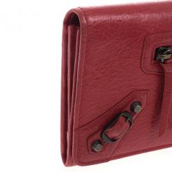 مملوكة مسبقًا Balenciaga Rouge Cardinal City Classic Money Wallet