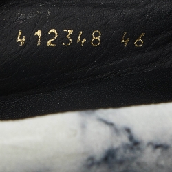 Pre Owned Balenciaga White/Black Marble Print Leather Slip On Sneakers Size 46