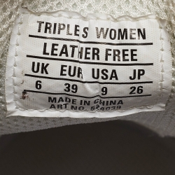 Pre Owned Balenciaga White Leather Triple S All Over Logo Sneakers Size 39