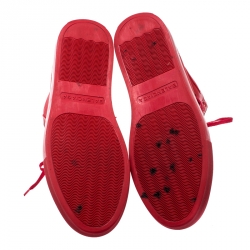 Balenciaga Red Leather And Suede High Top Sneakers Size 42