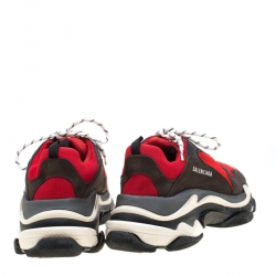 Pre Owned Balenciaga Multicolor Mesh And Leather Triple S Platform Sneakers Size 46
