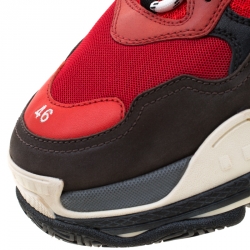 Pre Owned Balenciaga Multicolor Mesh And Leather Triple S Platform Sneakers Size 46