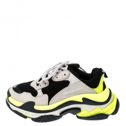 Balenciaga Multicolor Mesh And Leather Triple S Platform Sneakers Size 38