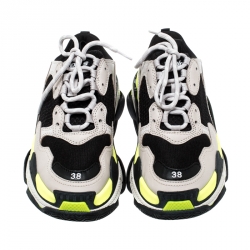 Balenciaga Multicolor Mesh And Leather Triple S Platform Sneakers Size 38