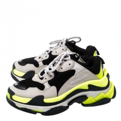 Balenciaga Multicolor Mesh And Leather Triple S Platform Sneakers Size 38