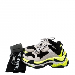 Balenciaga Multicolor Mesh And Leather Triple S Platform Sneakers Size 38