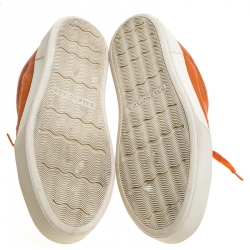 مملوكة مسبقًا حذاء رياضي بالنسياغا بحافة مرتفعة رباط جلد برتقالي مقاس 43