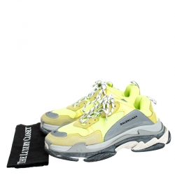 مملوكة مسبقًا Balenciaga Multicolor Mesh, Nubuck And Leather Triple S Platform Sneakers Size 45
