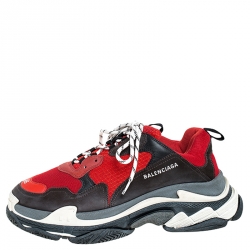 Balenciaga Multicolor Leather And Mesh Triple S Platform Sneakers