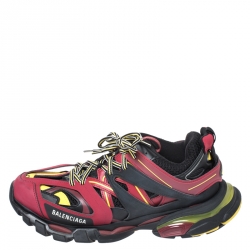 Balenciaga Multicolor Leather and Mesh Track 2 Trainer Sneakers Size 43