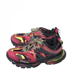 Balenciaga Multicolor Leather and Mesh Track 2 Trainer Sneakers Size 43