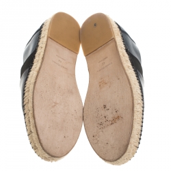 Pre Owned Balenciaga Grey Leather Espadrille Flats Size 42