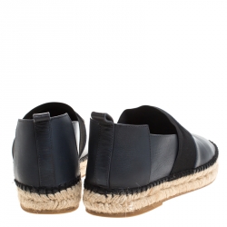 Pre Owned Balenciaga Grey Leather Espadrille Flats Size 42