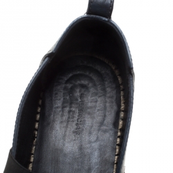 Pre Owned Balenciaga Grey Leather Espadrille Flats Size 42