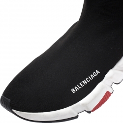 Pre Owned Balenciaga Black Knit Fabric Speed Trainer Sneakers Size 41