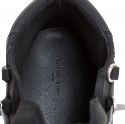 Pre Owned Balenciaga Grey Leather Arena Mid Top Sneakers Size 41