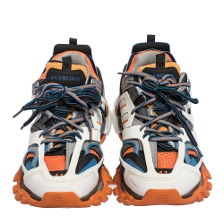 Balenciaga Multicolor Leather and Mesh Track Trainer Sneakers Size 41