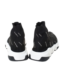 مملوكة مسبقًا حذاء رياضي بالنسياغا شعار سبيد قماش تريكو أسود مقاس 40