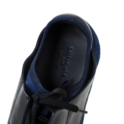 Balenciaga Blue/Black Leather And Mesh Race Runners Sneakers Size 40