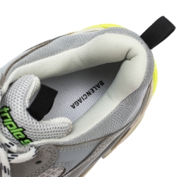 Balenciaga Grey/Neon Mesh, Nubuck And Leather Triple S Platform Sneakers Size 44