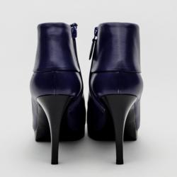 مملوكة مسبقًا Balenciaga Purple Leather Platform Ankle Boots Size 37