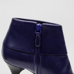 مملوكة مسبقًا Balenciaga Purple Leather Platform Ankle Boots Size 37
