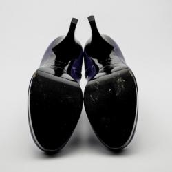 مملوكة مسبقًا Balenciaga Purple Leather Platform Ankle Boots Size 37