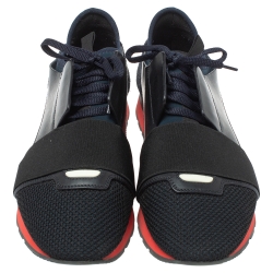 Pre Owned حذاء رياضي بالنسياغا رايس رونر جلد و سويدي و شبك متعدد الألوان مقاس 41