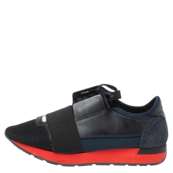 Pre Owned حذاء رياضي بالنسياغا رايس رونر جلد و سويدي و شبك متعدد الألوان مقاس 41