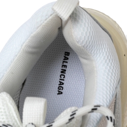 Pre Owned Balenciaga White Mesh and Leather Triple S Sneakers Size 41