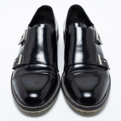 Pre Owned Balenciaga Black Leather Monk Strap Derby Size 40