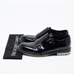 Pre Owned Balenciaga Black Leather Monk Strap Derby Size 40