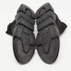 Pre Owned Balenciaga Black Knit Fabric Speed Trainer Sneakers Size 38