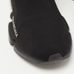 Pre Owned Balenciaga Black Knit Fabric Speed Trainer Sneakers Size 38