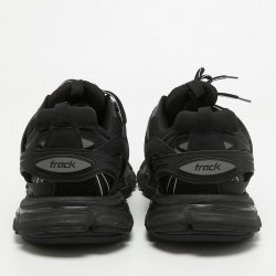 Balenciaga Black Fabric and Faux Leather Track Sneakers Size 44