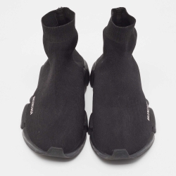 Balenciaga Black Knit Fabric Speed Trainer Sneakers Size 46
