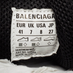Pre Owned Balenciaga Black Mesh and Faux Leather Triple S Sneakers Size 41
