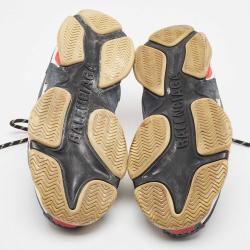 Pre Owned Balenciaga Black Nubuck and Mesh Triple S Sneakers Size 43  