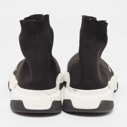 Pre Owned Balenciaga Black Knit Fabric Speed Trainer Sneakers Size 44