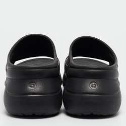 Pre Owned Balenciaga Black Rubber Flat Slides Size 42