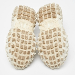 Pre Owned Balenciaga Cream Mesh and Faux Leather Bouncer Sneakers Size 42