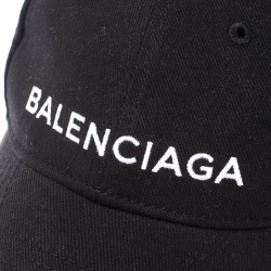 Pre Owned Balenciaga Black Cotton Classic Baseball Cap
