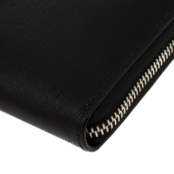 Bally Black Leather Salen Zip Around Wallet