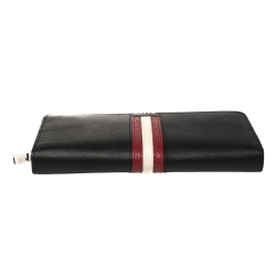 Bally Black Leather Salen Zip Around Wallet