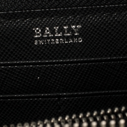 Bally Black Leather Salen Zip Around Wallet