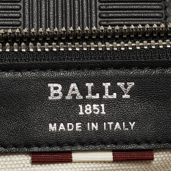 Pre Owned Bally Black/Natural Canvas and Leather Vesper Travel Tote