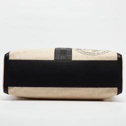 Pre Owned Bally Black/Natural Canvas and Leather Vesper Travel Tote